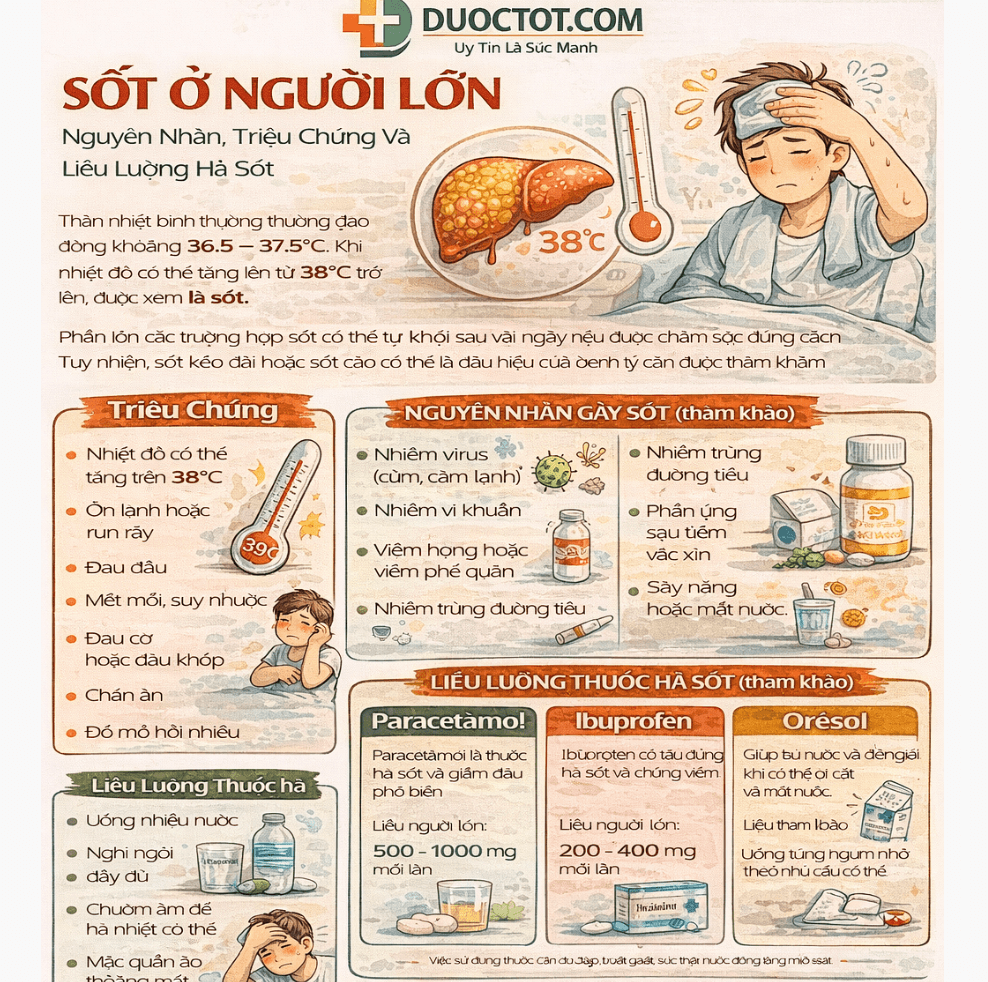 Điều trị sốt ở người lớn